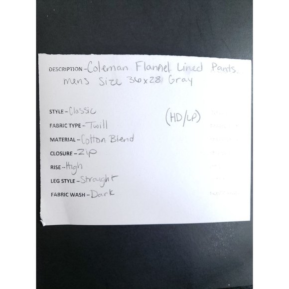 Coleman Flannel Lined Pants Men's Size 36/28 Gray - Picture 10 of 11